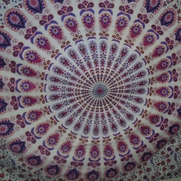 Brand New Peacock Paisley Print Twin Size Tapestry - Picture 2 of 6